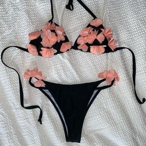Black Floral Bikini